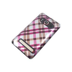  HTC Evo 4G Graphic Snap On Case   Hot Pink Plaid Cell Phones 