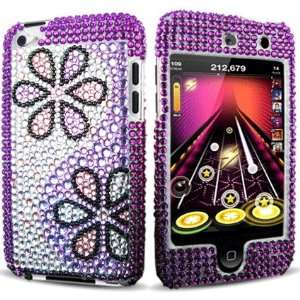  iPod Touch 4G Full Diamond Graphic Case   Purple Daisy 