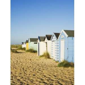 Old Beach Huts, Southwold, Suffolk, England, United Kingdom Premium 