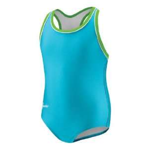Speedo Solid Piped Racerback Infant/Toddler Girls   Tropical Blue 12 