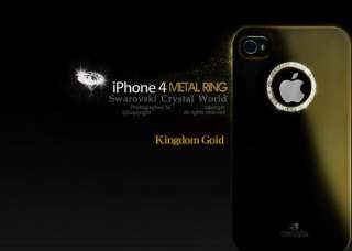Apple iphone 4G Swarovski Metal Ring Hard Case Gold  