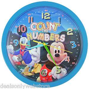 NEW Disney Mickey Mouse Counting Kids Wall Clock 10  
