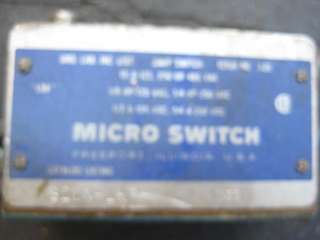MICRO SWITCH CATALOG BZLN LH3 7133 SNAP SWITCH 250 OR 480 VAC 