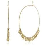Mizuki 14k Gold Bead Fringe Hoop Earrings