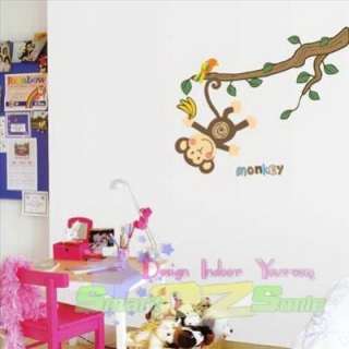 MONKEY & TREE ♥ Removable WALL DECOR STICKERS DECAL  