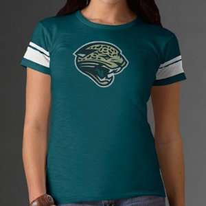 Jacksonville Jaguars Womens Teal 47 Brand Basic Logo Game Time T 