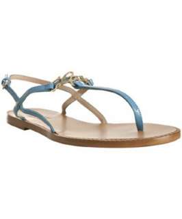   #311402401 Moschino Love light blue patent Love thong flat sandals