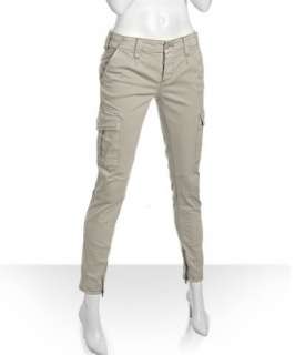 Free People pale grey cotton ankle zip skinny cargo pant   up 