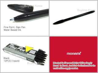 MonAmi Plus Pen 3000 Fine Sign Pen Office Black 12 pcs  