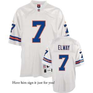  John Elway Denver Broncos Personalized Autographed White 