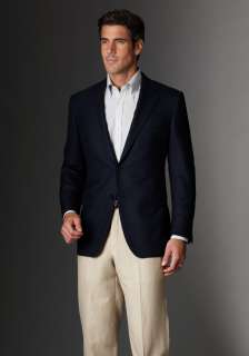 Two Button Jacket with Side Vents Notch Lapel Combination Flap Pockets 