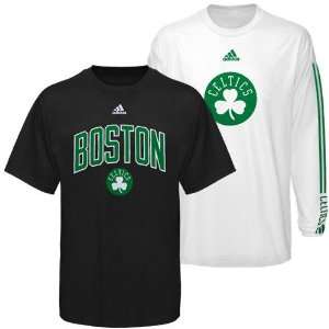  adidas Boston Celtics Black White 3 In 1 T shirt Combo 