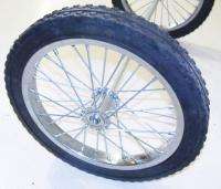 PAIR OF SOLD RUBBER 16 X 1.75 TIRES WITH AXLE CART/WAGON PARTS B282 