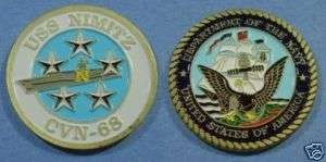 USS Nimitz CVN   68 Challenge Coin US Navy USN Military  