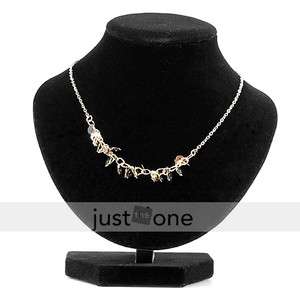 Jewelry Velvet Bust Necklace Pendant Display Stand BLK  