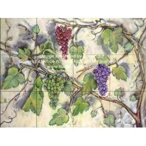  Kitchen Backsplash Tile Mural   Grape Bounty