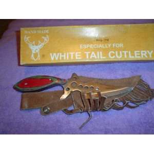   WHITE TAIL CUTLERY HUNTING KNIFE WITH LEATHER SHEATH 