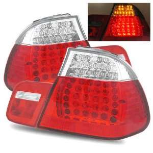    02 04 BMW 3 Series E46 Sedan Red/Clear LED Tail Lights Automotive