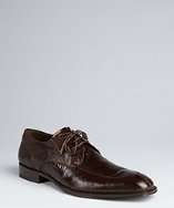 Mezlan brown lizard embossed leather lace up oxfords style# 318024402