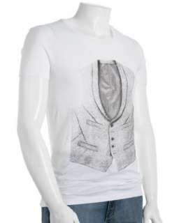 Neil Barrett white cotton knit vest graphic t shirt   up to 70 
