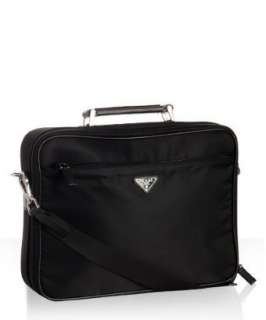 Prada black signature nylon laptop bag  