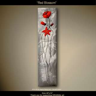 ORIGINAL modern art ABSTRACT PAINTING ON CANVAS flowers by OSNAT 