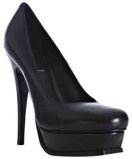 Yves Saint Laurent black leather Tribute 105 platform pumps