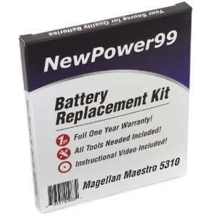  Battery Replacement Kit for Magellan Maestro 5310 with 