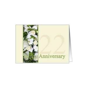  22nd Wedding Anniversary White mixed bouquet card Card 