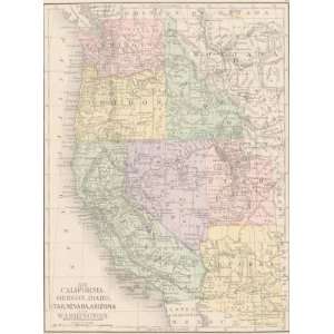   1886 Antique Map of the Western United States