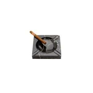 Black Marble Square Cigar Ashtray 