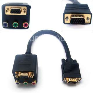 VGA 15pin Male to VGA Female & 3 RCA Adapter Cable  