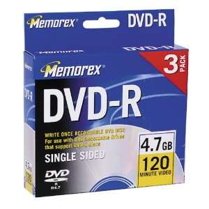  Memorex 4.7GB DVD R Media (3 Pack) Electronics