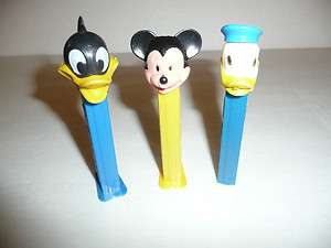 VTG PEZ Dispenser Lot   Disney Donald Duck NO FEET, Mickey Mouse Daffy 