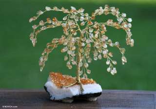 BLOSSOMS~~Brazil Citrine Gemstone Tree by Novica LG  