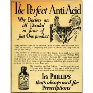  1928 Ad Phillips Milk of Magnesia Bottle Acid Doctor 