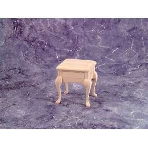  Dollhouse Miniature Unfinished Furniture   End Table with 