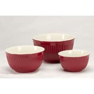  Simsbury Red Mixing Bowls, 3 PCS Set