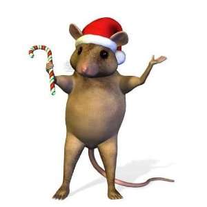  Christmas Mouse with Candy Cane.   Peel and Stick Wall 
