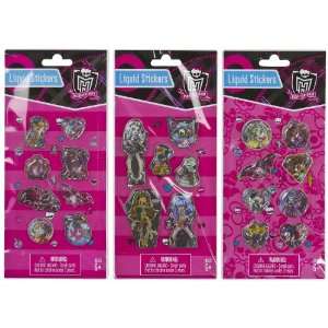 , Pets Monster High Liquid Stickers [3 Pack Bundle] Monster High 