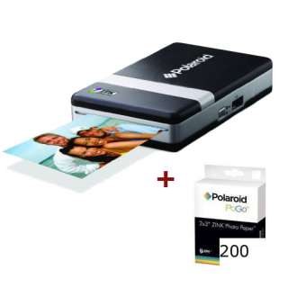 Polaroid CZA 10011B PoGo Instant Mobile Printer (Black) + Polaroid 