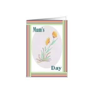  Mums Day, Gold Hand Drawn Flowers Card Health & Personal 