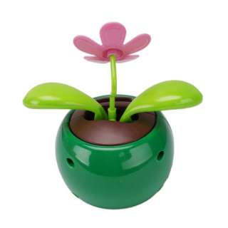New Flip Flap Solar Power Flower Flowerpot Swing Toy GR  