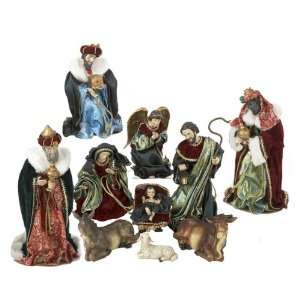   13 Inch Resin Dressed Nativity Figures, Set of 10