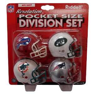  NFL Revolution AFC East Pocket Helmet Pro Set (4 Pieces 