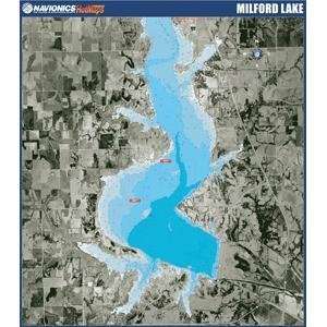  Navionics Paper Map Milford Lake Kansas GPS & Navigation