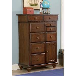  Kids Drawer Chest with Rope Design Trim in Antique Honey Brown Oak 