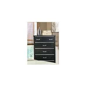  Espresso 5 Drawer Chest In Silver Finish by Standard 