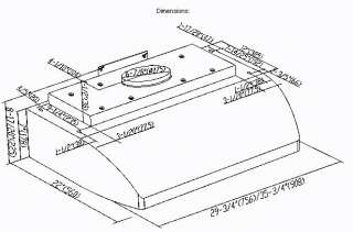 36 Inch Baffle Filter Under Cabinet S/S Range Hood A 36  