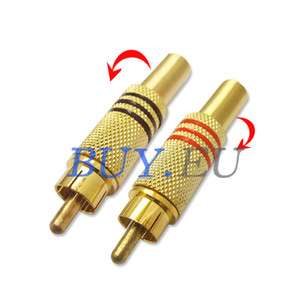 Audio RCA Plug Gold Plated Male Connector 1 Pair  